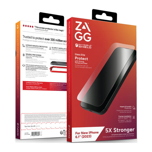 Invisibleshield iPhone 15 ZAGG InvisibleShield Glass Elite Screen Protector